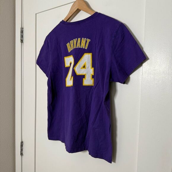 Kobe Bryant Los Angeles LA Lakers T-Shirt Womens Sz L Adidas #24 Purple NBA - Picture 5 of 9